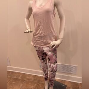Women’s 2-Piece Pink Activewear Set-Marika Leggings (L) & Calia Tank Top (M)